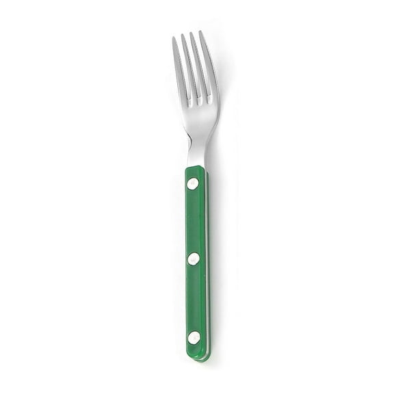 Firefly Hope Stainless Steel Steak Fork with Rivet Clamp Handle, Durable Western Flatware for Kitchen Dining & Table Service -Green,4 pieces