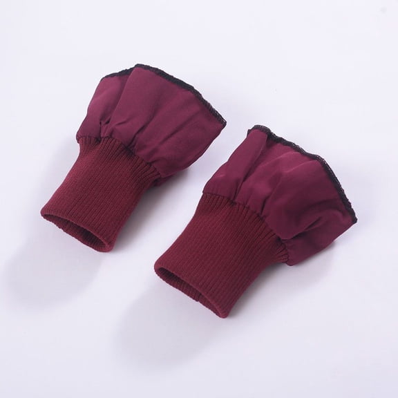 Firefly Hope Thickened Windproof Elastic Ribbed Cuff Fabric, Stretch Coarse Thread Sewing Material for DIY Handmade Garments, Down Jacket Cuff Covers & Sleeve Refurbishment, Wine Red