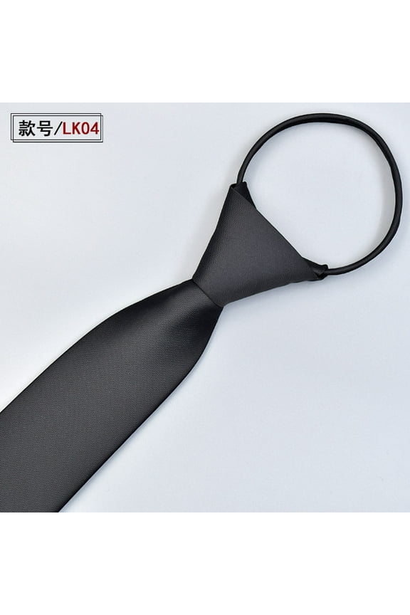 Tie Zipper Neck Mens Zipformal Clip Men Collegelazy Pretied Silk Graduation Neckties Business AdjustableBlack