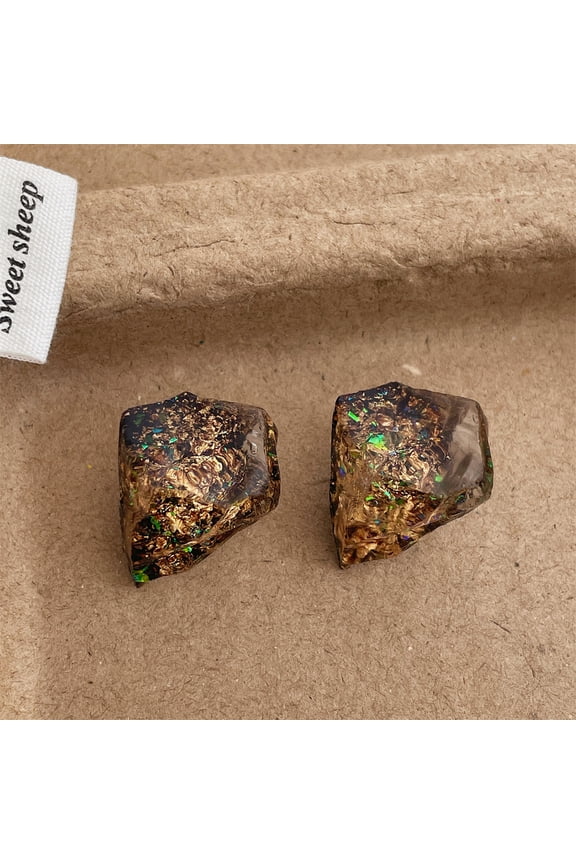 Vintage Minimalist Multicolor Acrylic Geometric Earrings, 80s Retro Party Costume Fashion Accessory Jewelry for Women, Style E, Black