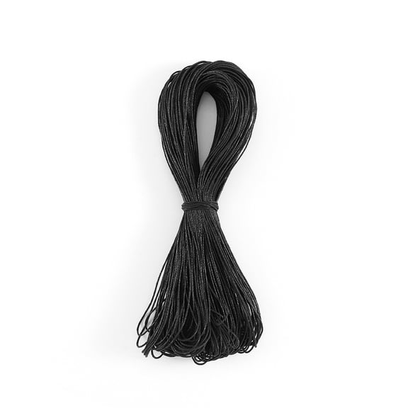 Firefly Hope Waxed Polyester Bracelet String Cord, Premium Wax Thread for DIY Jewelry, Bracelet and Necklace Making, Black