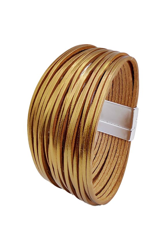 Western Leather Wrap Bracelet for Ladies, Handmade Multi-Layer Cuff Bangle, Stackable Accessory & Gifting Option, C10