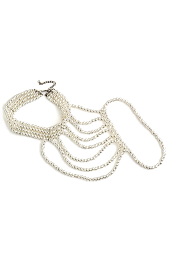 Women Multi-Layered Shoulder Body Chain with Tassel, Bikini Back Chain Necklace, Festival Rave & Bridal Wedding Backdrop Jewelry,I04