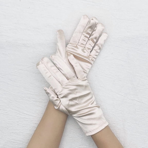 Firefly Hope Women Wrist-Length Satin Gloves For Wedding Parties, Gowns & Opera Events-Champagne