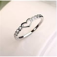 thumbnail image 1 of Firefly Hope Womens 925 Sterling Silver Love Ring Jewelry Women's Ring Hollow Set Crystal Heart Fashion Jewelry Silver,Size 8, 1 of 4