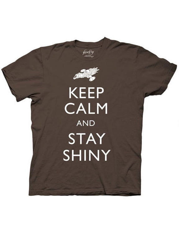 Firefly Keep Calm and Stay Shiny Men's T-Shirt, Brown, Small