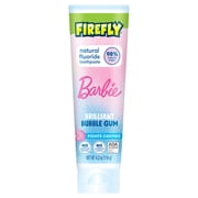 Firefly Kids Anti-Cavity Natural Fluoride Toothpaste, Barbie, Bubble Gum, 4.2 oz
