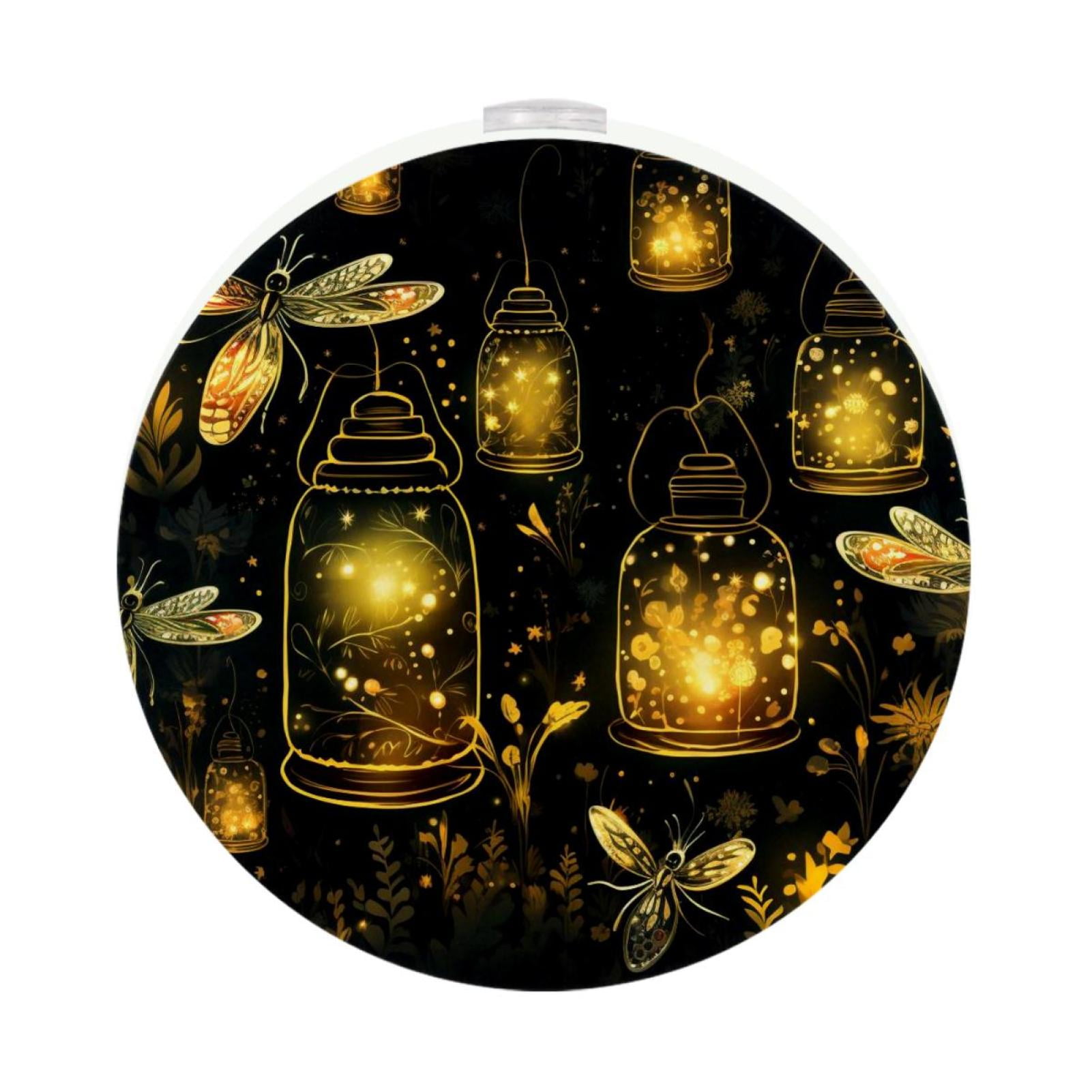 Firefly Led Round Night Light-2pcs Set, Battery Powered Mini Portable ...