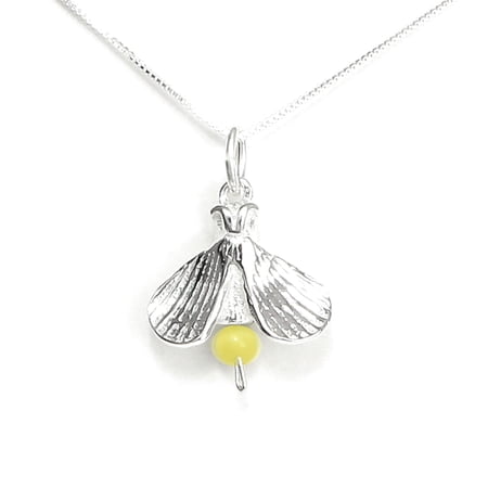 Firefly Lightning Bug Necklace Sterling Silver - Gift Boxed with Inspirational Story Card - Made in USA (18 Inch Chain Length)