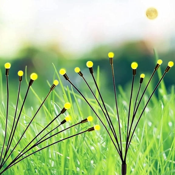 Firefly Lights Solar Outdoor, Swing Lights Solar Garden Lights 8 LED Waterproof 5 Pack Pathway Lights for Yard Lawn Patio Path Party Camping Wedding Warm White