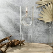 Firefly Modern Transcend Glass Oil Lamp | Bliss Oil Candle in 10-3/8" Glass Hurricane Holder | 2pc