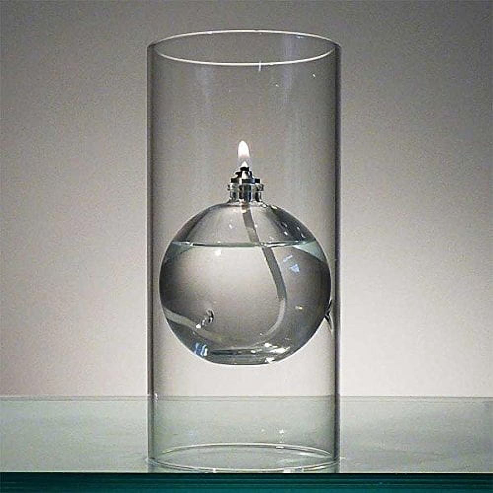 Firefly Modern Transcend Glass Oil Lamp, Bliss Candle, 6.5 in Hurricane Holder, 2-Piece