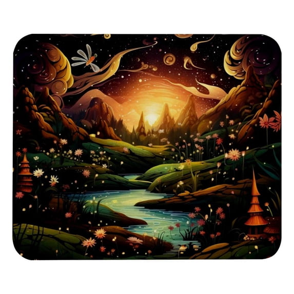 Firefly Non-Slip Rubber Bottom Printed Gaming Mouse Pad Mouse Mat - Square 8.3x9.8 Inch, Suitable for Office and Gaming.