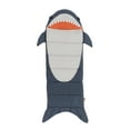 thumbnail image 1 of Firefly! Outdoor Gear Finn the Shark Kid's Sleeping Bag - Navy/Gray (youth size 65 in. x 24 in.), 1 of 12