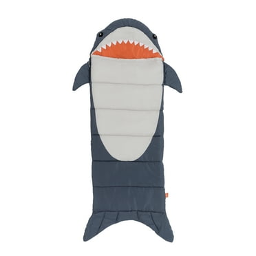 Firefly! Outdoor Gear Finn the Shark Kid's Sleeping Bag - Navy/Gray (youth size 65 in. x 24 in.)