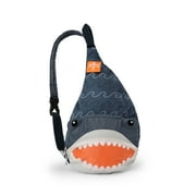 Firefly! Outdoor Gear Finn the Shark Sling Backpack, Navy and Gray, 3 Liter, Kids Backpack
