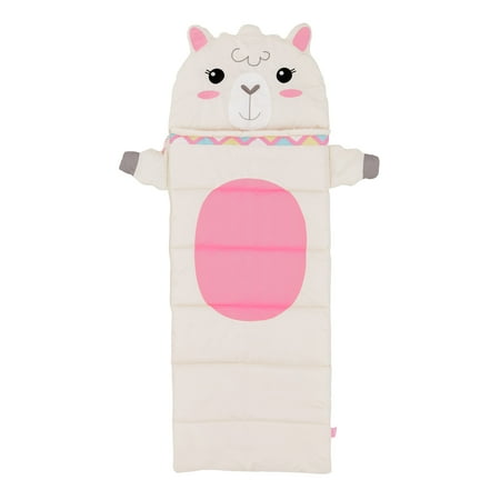 Firefly! Outdoor Gear Izzie the Llama Kid's Sleeping Bag - Off White/Pink (65 in. x 24 in.)