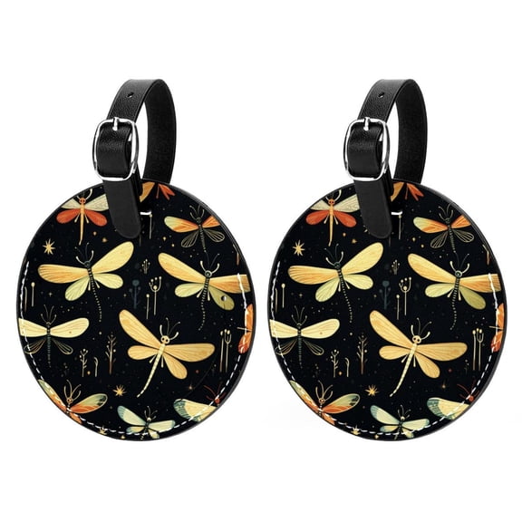 Firefly Personalized PU Leather Luggage Tags 2 Pack - Travel Tag Bag Tag Suitcase Tags