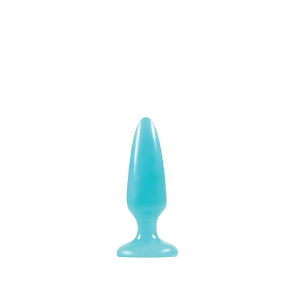 Firefly Pleasure Glow in the Dark TPE Crystal Anal Plug, Small, Blue