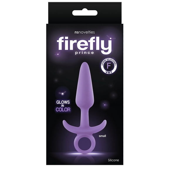Firefly Prince Glow in the Dark Silicone Anal Plug, Small, Purple