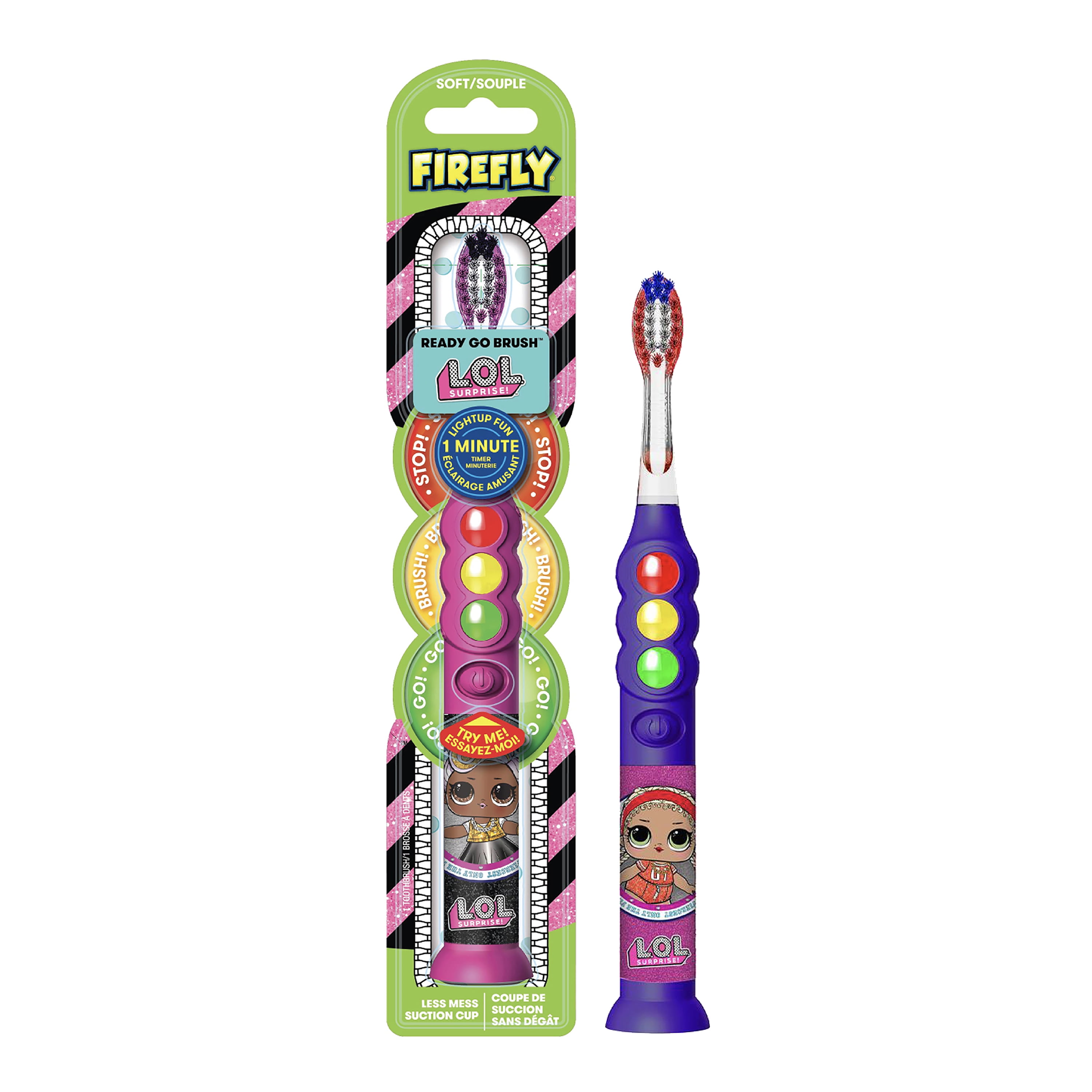 patron Vedrørende Troende Firefly Ready Go Brush, Light Up Timer Toothbrush, L.O.L. Surprise!,  Premium Soft Bristles,1 Minute Timer, Less Mess Suction Cup, Battery  Included, Easy Storage, For Ages 3+, 1 Count - Walmart.com