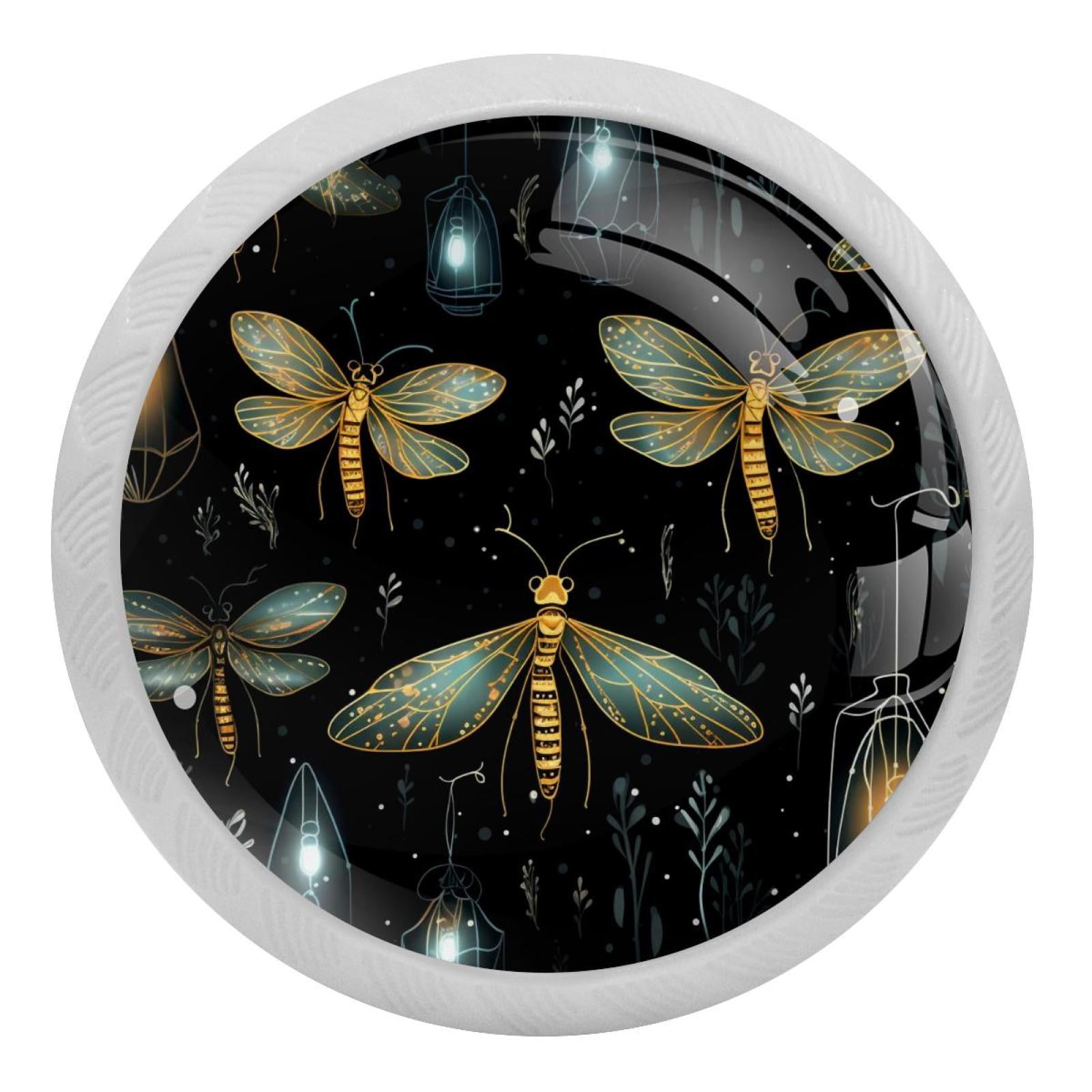 Firefly Round Glow-in-the-Dark Cabinet Knobs with Screws - 4 Pack ...