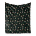 thumbnail image 1 of Firefly Soft Flannel Fleece Blanket, Magic Creatures Insects at Night Woodland Beetles Dark Toned Illustration, Cozy Plush for Indoor and Outdoor Use, 50" x 70", Dark Green Burgundy, by Ambesonne, 1 of 6