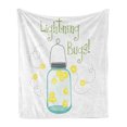 thumbnail image 1 of Firefly Soft Flannel Fleece Throw Blanket, Hand Calligraphy Style with Doodle Jar of Flying Bugs Summer Beetles Print, Cozy Plush for Indoor and Outdoor Use, 50" x 60", Multicolor, by Ambesonne, 1 of 5