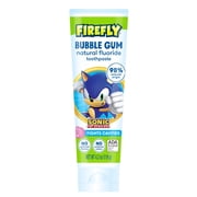 Firefly Sonic The Hedgehog Kids Anticavity Natural Fluoride Toothpaste, Bubble Gum, 4.2 oz