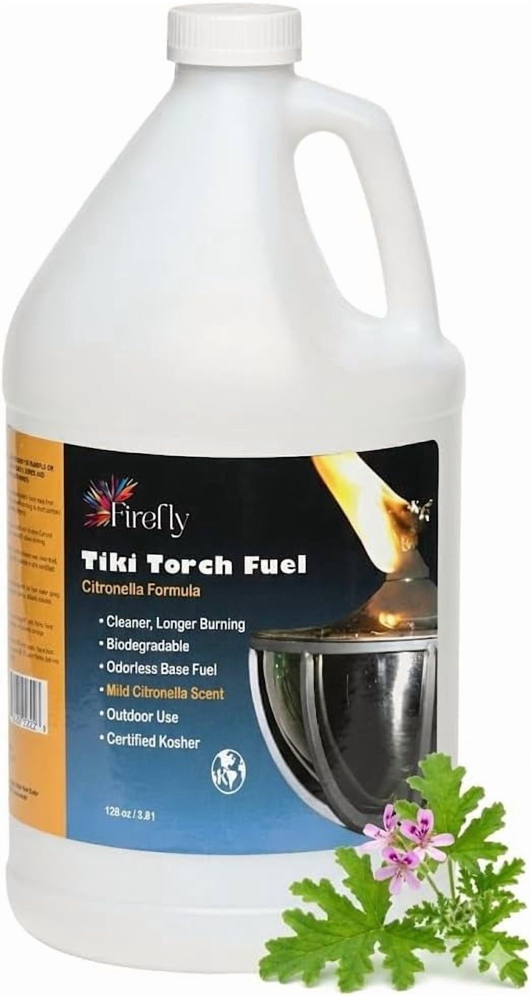 Firefly Fuel Tiki Torch Fuel with Citronella Oil, Eco-Friendly, Long Burn, Less Smoke, 1 Gallon