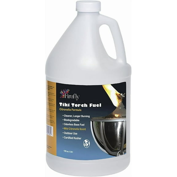 Firefly Fuel Tiki Torch Fuel with Citronella Oil, Eco-Friendly, Long Burn, Less Smoke, 1 Gallon