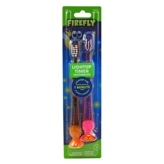 Firefly Toothbrush With Light Up Timer 1 Min Soft 2-Count (Pack of 3)