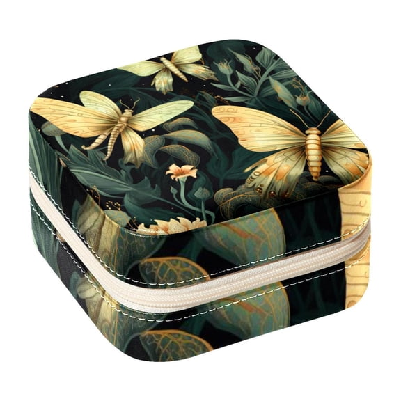 Firefly Travel Portable Square Necklace Holder with Earring Holder, Display Case - Travel Organizer for Rings, Earrings, Necklaces, Bracelets - Suitable for Girls and Women