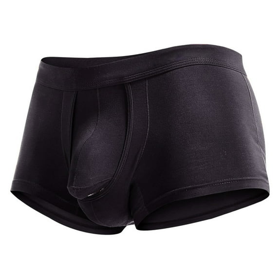Firefox Mens Micro Modal Dual Pouch Trunks Support Ball Bulge Enhancing Underwear-Black-3xl,Separatec Mens Underwear,Mens Underwear with Pouch,Men'S Boxer Briefs