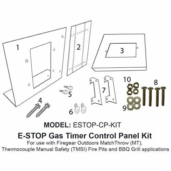 Firegear ESTOP-CP-KIT E-Stop Timer Gas Panel Control Panel Kit