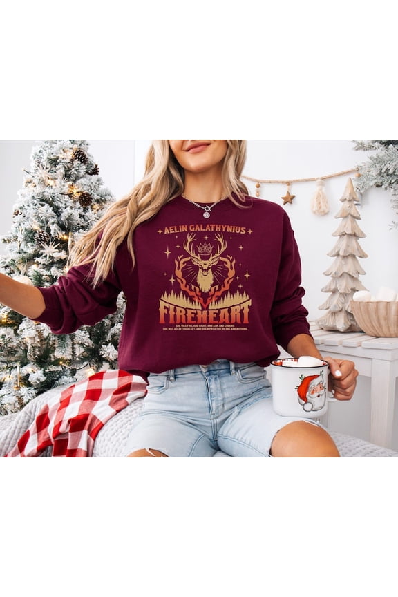 Fireheart Sweatshirt, Aelin Galathynius, Throne Of Glass Fan Double-Sided T-shirt, Throne of Glass Merch Tee, Kingsflame The Thirteen Shirt