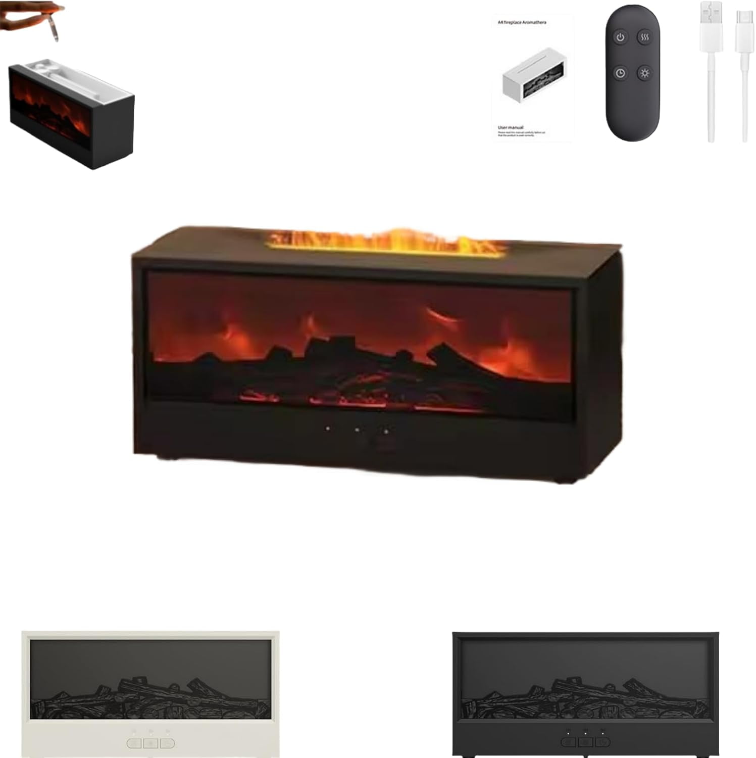 Firehome Humidifier, Fireplace Aroma Diffuser, Water Vapor Fireplace ...