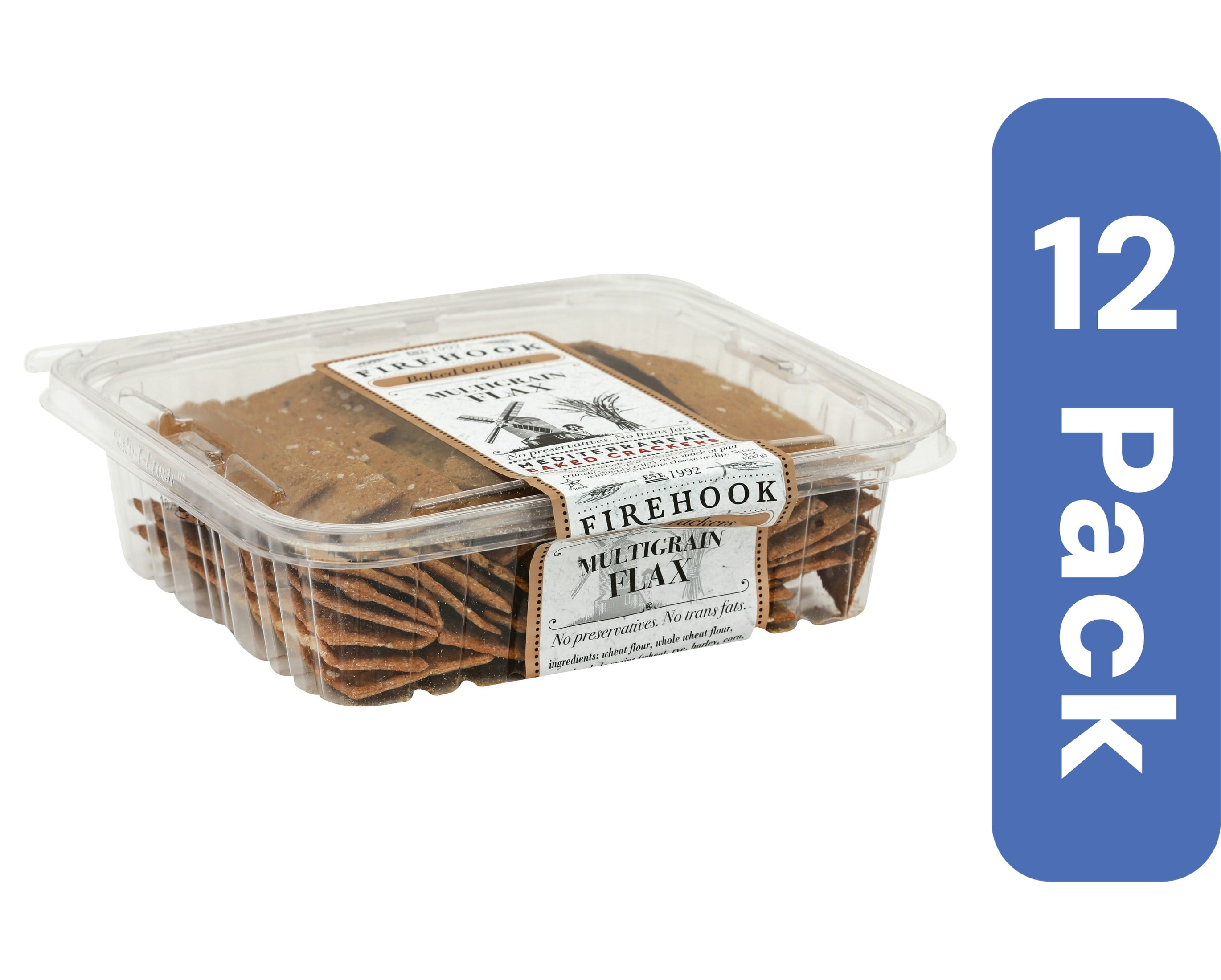 Firehook Baked Multigrain Flax Crackers 8 oz (Pack Of 12)
