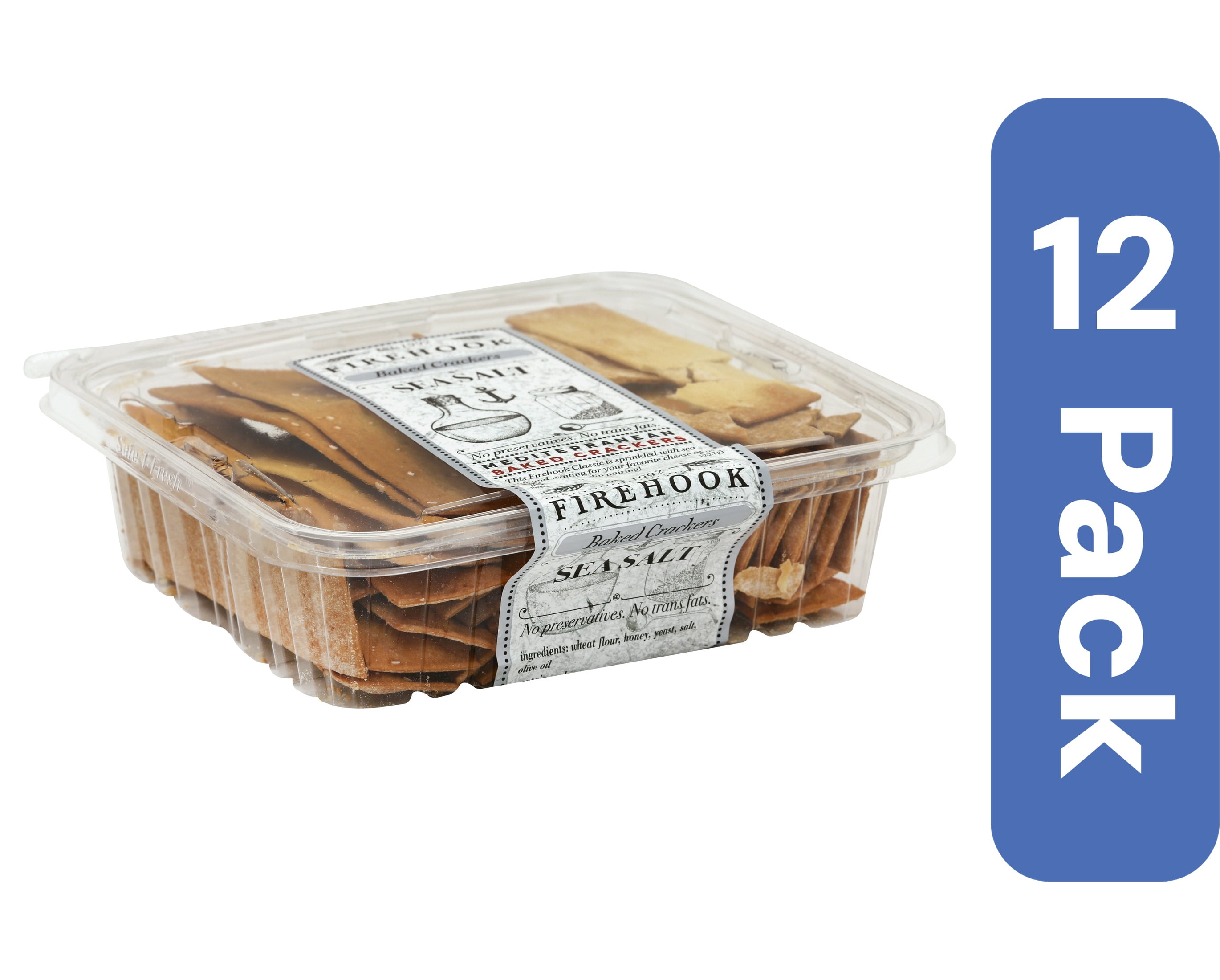 Firehook Baked Sea Salt Crackers 8 oz (Pack Of 12)