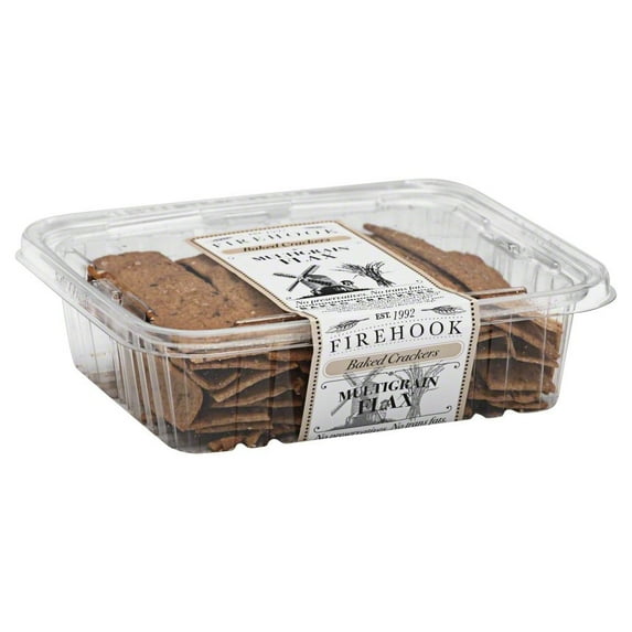 Firehook Mediterranean Baked Crackers, Multigrain Flax, 8 Oz