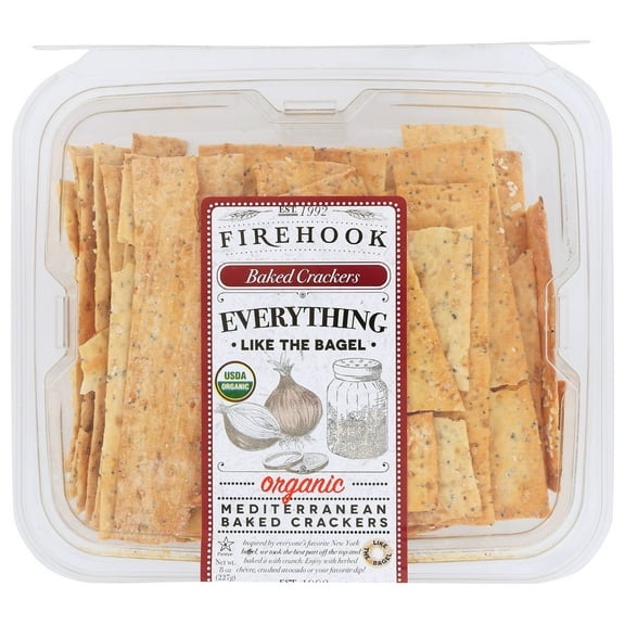 Firehook Organic Everything Baked Crackers, Kosher, 8 Ounces (Pack Of 12)