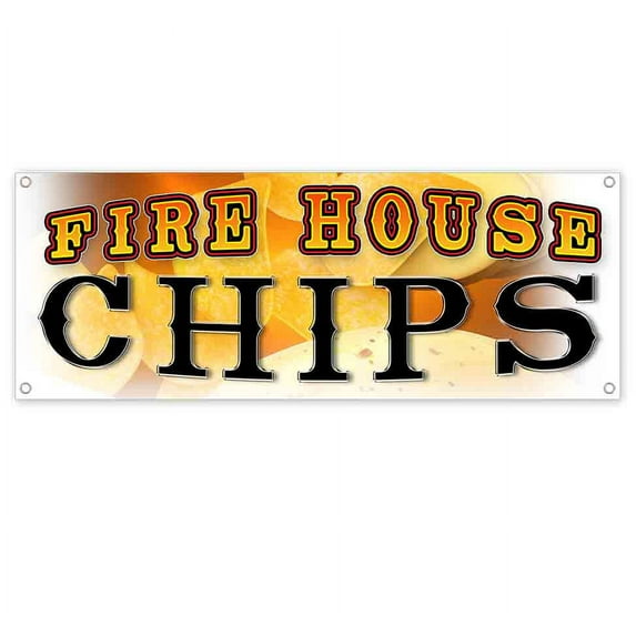 Firehouse Chips 13 oz Vinyl Banner With Metal Grommets