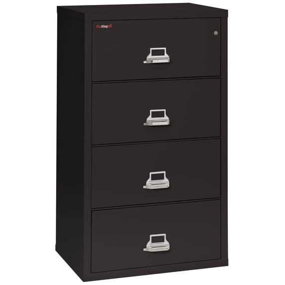 Fireking 4 Drawer 31" wide Classic Lateral fireproof File Cabinet-Black