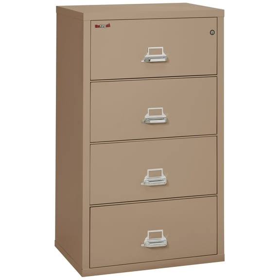 Fireking 4 Drawer 31" wide Classic Lateral fireproof File Cabinet-Taupe