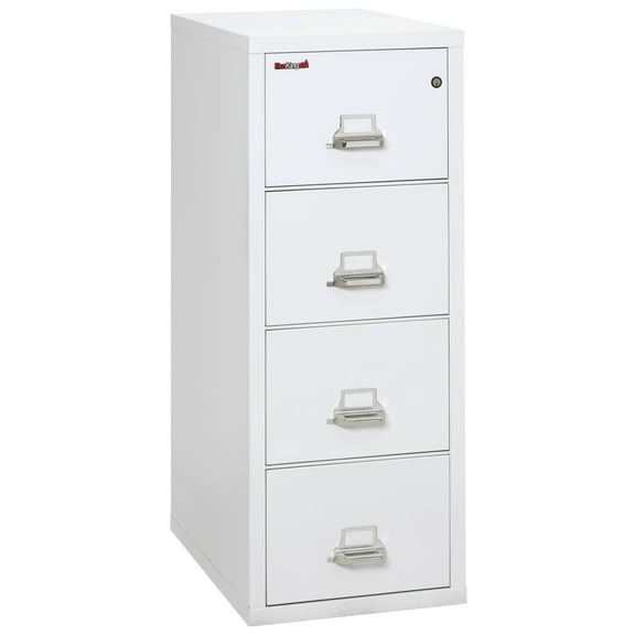 Fireking 4 Drawer Letter 31" D Classic Vertical fireproof File Cabinet-Arctic White
