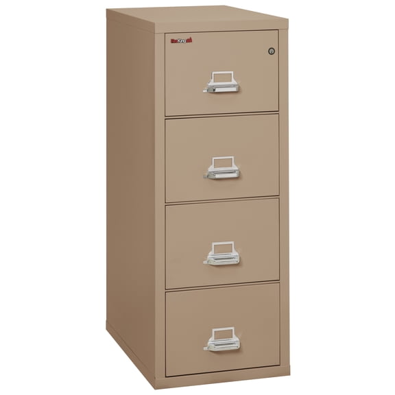 Fireking 4 Drawer Letter 31" D Classic Vertical fireproof File Cabinet-Taupe