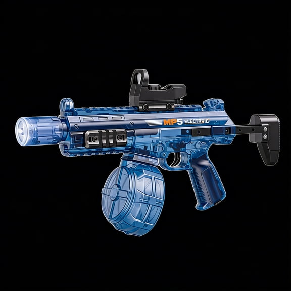 Firelight MPK5 Water Gun,High Speed Burst Water Blaster,Glowing Nozzle with Light,Automatic and Manual Spray Modes,Retractable Rear Support,Outdoor Summer Water Toy BLUE