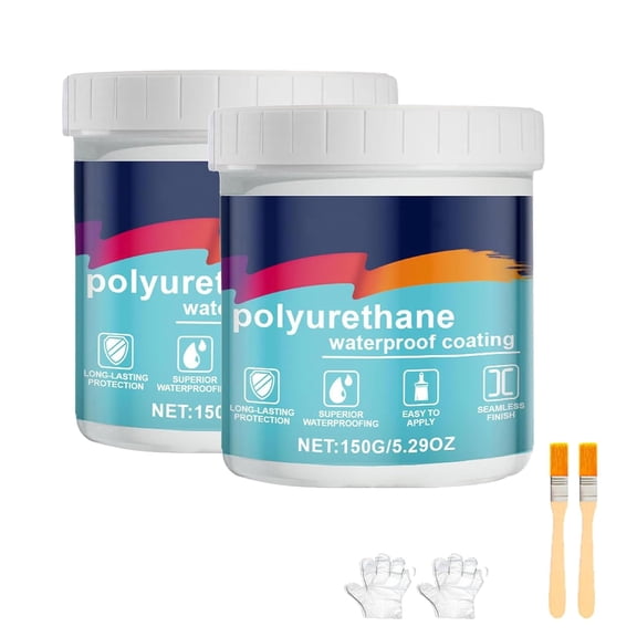 Firelye Polyurethane Waterproof Coating Gray, 150g Polyurethane Waterproof Leak Repair Coating, Super Strong Polyurethane Coating Sealing Glue for Bathroom, Shower, Roofs Wall, Wood