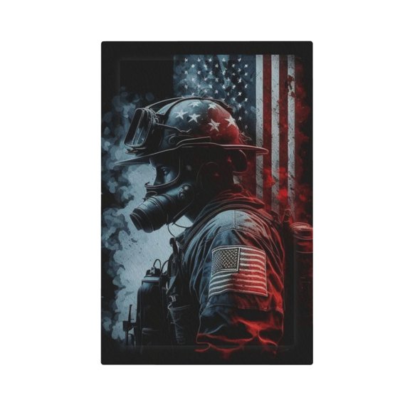 Fireman American Flag Light Switch Cover Decorator No Device Blank Wall Plate 1-Gang Receptacle Outlet Decor