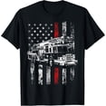 thumbnail image 1 of Fireman American Flag Thin Red Line Firefighter T-Shirt, 1 of 4